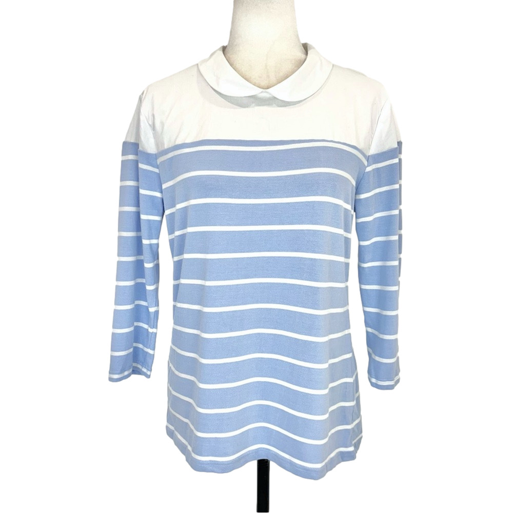 Twik blue striped knit top